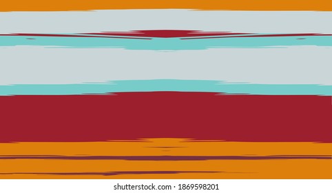 Bandas De Maravilla De Marrón Y Vector Marrón Se Adaptan A Un Patrón De Verano Impresionante. Pinceles horizontales Diseño de Moda Textil Hipster Retro Vintage. Trazado de doodle con tinta pintada, impresión geométrica desigual