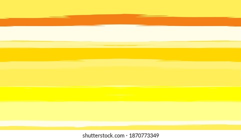Orange, Brown Vector Watercolor Sailor Stripes Navy Seamless Summer Pattern. Horizontal Brushstrokes Retro Vintage Grunge Fabric Fashion Design. Ink Painted Trendy Trace, Geometric Uneven Print