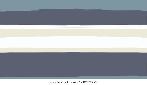 Orange, Brown Vector Watercolor Sailor Stripes Suit Seamless Summer Pattern. Horizontal Brushstrokes Retro Vintage Grunge Textile Fashion Design. Brush Painted Ink Trace, Geometric Autumn Print