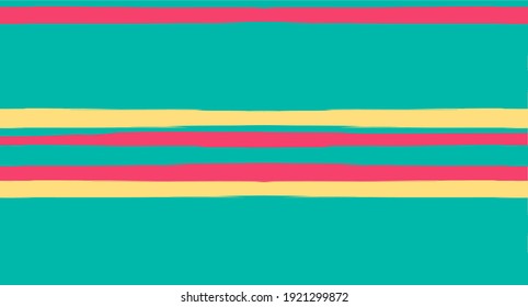 Orange, Brown Vector Watercolor Sailor Stripes Trendy Seamless Summer Pattern. Vintage Trace Grunge Fabric Fashion Design Horizontal Brushstrokes. Ink Painted Doodle Trace, Geometric Track Prints