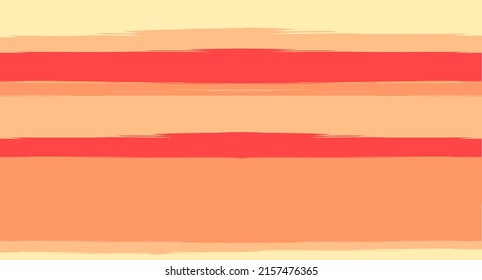 Naranja, Vector Marrón Color Acuático Sailor Stripes Fresco Patrón De Verano Sin Marea. Pinceles horizontales de diseño de tela textil ondulada de trazas de vintage. Rastreo de tinta pintada a mano, ropa masculina o femenina