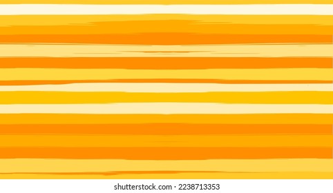 Orange, Brown Vector Watercolor Sailor Stripes Drawn Seamless Summer Pattern. Vintage Trace Grunge Textile Fashion Design Horizontal Brushstrokes. Brush Painted Cool Trace, Geometric Autumn Print