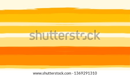 Orange, Brown Vector Watercolor Sailor Stripes Funky Summer Pattern. Horizontal Brushstrokes Retro Vintage Grunge Fabric Fashion Design. Ink Painted Doodle Lines, Geometric Track Prints