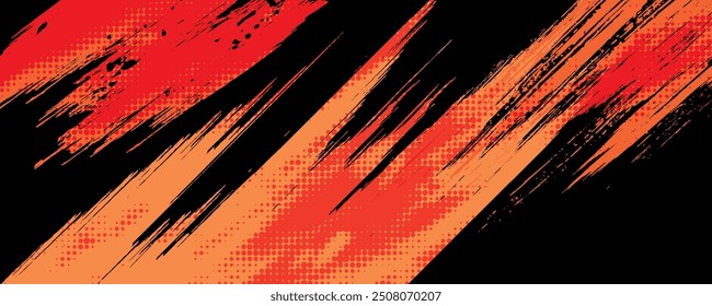 Orange brush background for banner, wallpaper, sales banner and poster. halftone