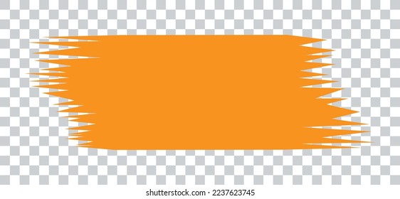 Orange Brush on Transparent Background. Vector Illustration.