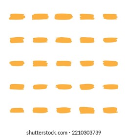 Orange brush shape art decoration vector illustration on white background.