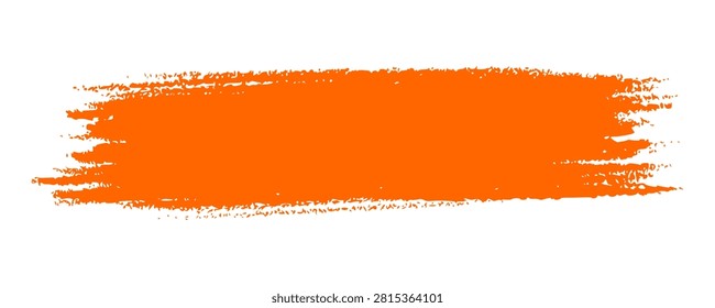 Orange brush stroke abstract presents a bright paint streak texture box. Grimy artistic backdrop element designed to enhance bold streetwear poster banner layout display clip art.