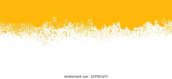 Orange brush stroke background. Orange ink splash on backdrop. Brush background for wallpaper, paint splatter template, dirt banner, watercolor design, dirty texture. Trendy brush background, vector