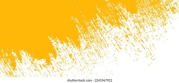 Fondo del trazo de pincel naranja. Tinta naranja salpicada en el fondo. Fondo de pincel para papel de pared, plantilla de bandeja de pintura, banner de suciedad, diseño de acuarela, textura sucia. Fondo de pincel de moda, vector