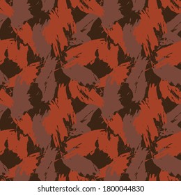 Orange Brush Stroke Camouflage abstract seamless pattern background suitable for fashion textiles, graphics