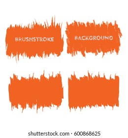 orange brush stroke frame set. flat abstract background for text. design element. rectangle shape.