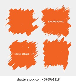 orange brush stroke frame set.flat abstract background for text. design element. boxes shape