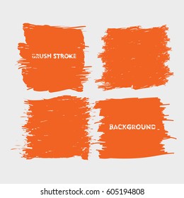 orange brush stroke frame set.flat abstract background for text. design element. boxes shape