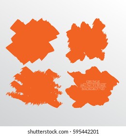 orange brush stroke frames set, flat abstract background for text. design element. boxes shape.