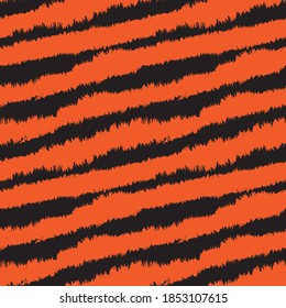 Orange Brush stroke fur pattern design for fashion prints, homeware, graphics, backgrounds