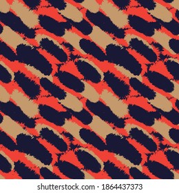 Orange Brush stroke fur pattern design for fashion prints, homeware, graphics, backgrounds