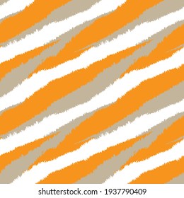 Orange Brush stroke fur pattern design for fashion prints, homeware, graphics, backgrounds
