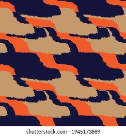 Orange Brush stroke fur pattern design for fashion prints, homeware, graphics, backgrounds