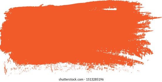 Orange brush stroke isolated on white background. Brush stroke for orange ink paint, grunge backdrop, dirt banner, watercolor design and dirty texture. Creative art concept. vector illustration