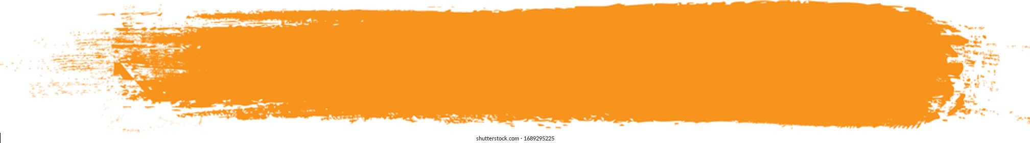 Orange brush stroke isolated on white background. Trendy brush stroke for orange ink paint, grunge backdrop, dirt banner, watercolor design and dirty texture. Brush stroke vector illustration