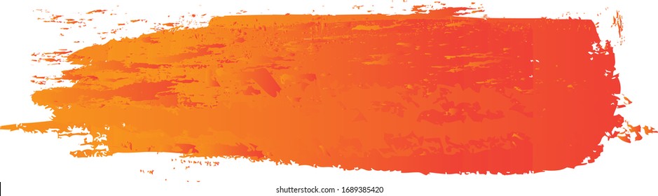 Orange brush stroke isolated on white background. Trendy brush stroke for red ink paint, grunge backdrop, dirt banner, watercolor design and dirty texture. Brush stroke vector illustration