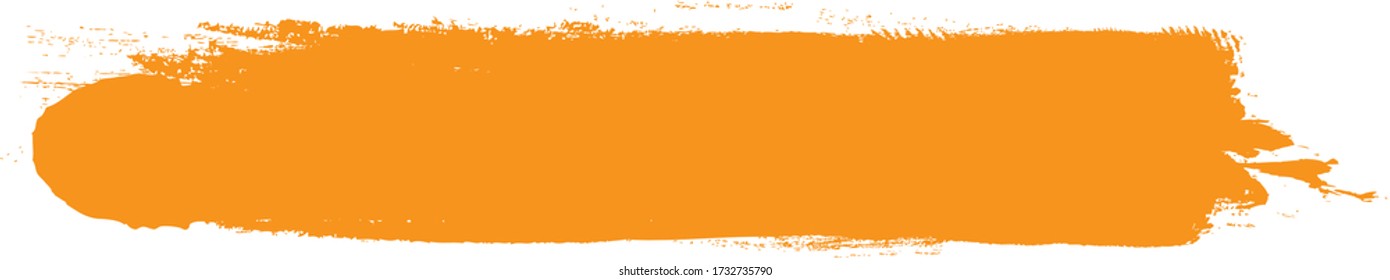 Orange brush stroke isolated on white background. Trendy brush stroke for orange ink paint, grunge backdrop, dirt banner, watercolor design and dirty texture. Brush stroke vector illustration