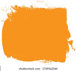 Icono de pincel naranja aislado en fondo blanco. Pinza de pincel de moda para pintura de tinta naranja, fondo de grunge, banner de suciedad, diseño de acuarela y textura sucia. Ilustración vectorial de pincel