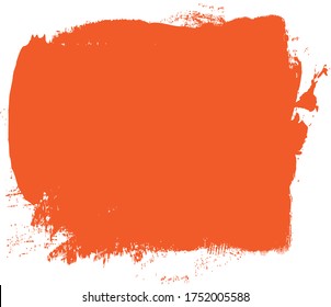 Orange brush stroke isolated on white background. Trendy brush stroke for orange ink paint, grunge backdrop, dirt banner, watercolor design and dirty texture. Brush stroke vector illustration
