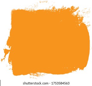 Orange brush stroke isolated on white background. Trendy brush stroke for orange ink paint, grunge backdrop, dirt banner, watercolor design and dirty texture. Brush stroke vector illustration