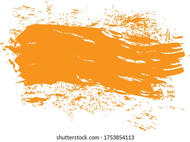 Orange brush stroke isolated on white background. Trendy brush stroke for orange ink paint, grunge backdrop, dirt banner, watercolor design and dirty texture. Brush stroke vector illustration