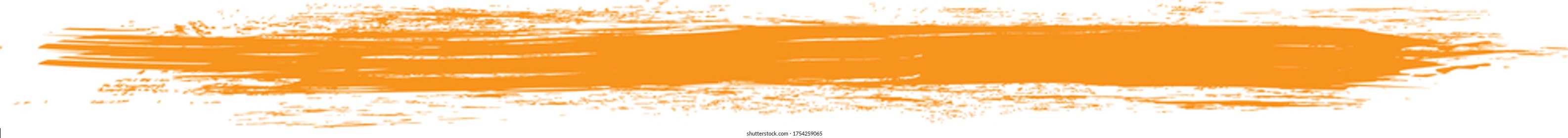 Orange brush stroke isolated on white background. Trendy brush stroke for orange ink paint, grunge backdrop, dirt banner, watercolor design and dirty texture. Brush stroke vector illustration