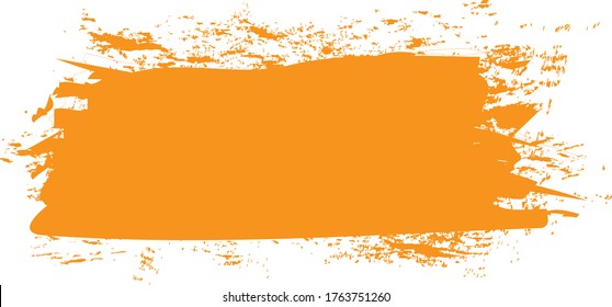 Orange brush stroke isolated on white background. Trendy brush stroke for orange ink paint, grunge backdrop, dirt banner, watercolor design and dirty texture. Brush stroke vector illustration