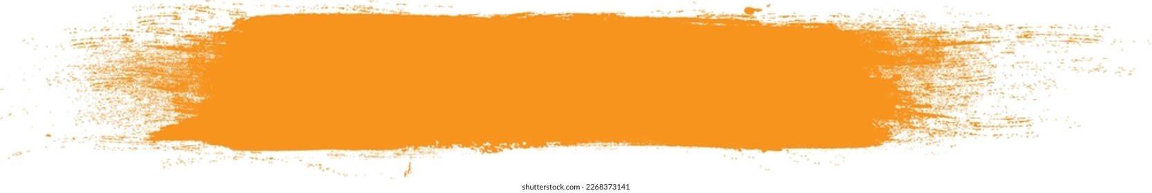 Orange brush stroke isolated on background. Paint brush stroke vector for ink paint, grunge design element, dirt banner, watercolor design, dirty texture. Trendy brush stroke, vector illustration