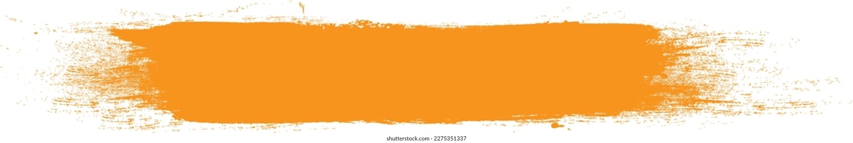 Orange brush stroke isolated on background. Paint brush stroke vector for ink paint, grunge design element, dirt banner, watercolor design, dirty texture. Trendy brush stroke, vector illustration