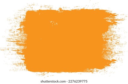 Orange brush stroke isolated on background. Paint brush stroke vector for ink paint, grunge design element, dirt banner, watercolor design, dirty texture. Trendy brush stroke, vector illustration