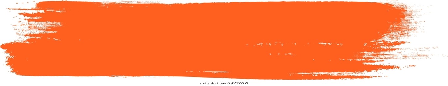 Orange brush stroke isolated on background. Paint brush stroke vector for ink paint, grunge design element, dirt banner, watercolor design, dirty texture. Trendy brush stroke, vector illustration