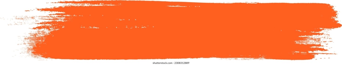 Icono de pincel naranja aislado en el fondo. Vector de trazo de pincel para pintura de tinta, elemento de diseño de grunge, banner de suciedad, diseño de acuarela, textura sucia. Icono de pincel de moda, ilustración vectorial
