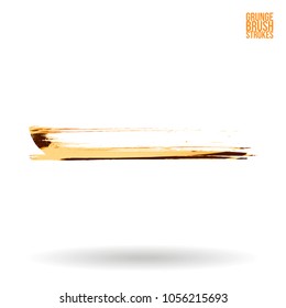 Orange brush stroke and texture. Grunge vector abstract hand - painted element. Underline and border design.