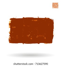 Orange brush stroke and texture. Grunge vector abstract hand - painted element. Underline and border design.