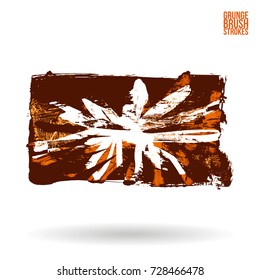 Orange brush stroke and texture. Grunge vector abstract hand - painted element. Underline and border design.