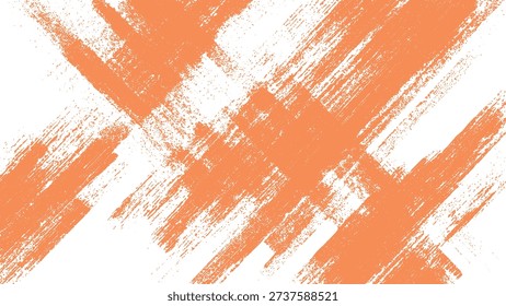 Orange brush strokes on white background graphic design element