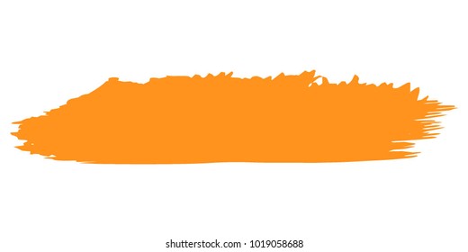 Orange Brushes Grunge Paint stripe. Distressed Vector Brush Stroke. Color Modern Textured banner. Dirty Artistic Design Elements. Creative Design Elements. Perfect For Logo, Banner, Icon. 