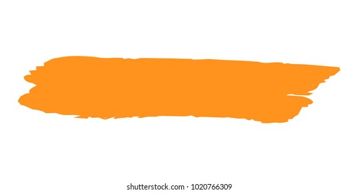 Orange Brushes Grunge Paint stripe. Distressed Vector Brush Stroke. Color Modern Textured banner. Dirty Artistic Design Elements. Creative Design Elements. Perfect For Logo, Banner, Icon. 