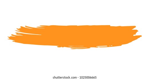 Orange Brushes Grunge Paint stripe. Distressed Vector Brush Stroke. Color Modern Textured banner. Dirty Artistic Design Elements. Creative Design Elements. Perfect For Logo, Banner, Icon. 