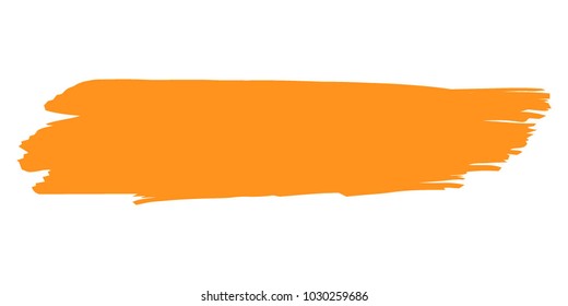 Orange Brushes Grunge Paint stripe. Distressed Vector Brush Stroke. Color Modern Textured banner. Dirty Artistic Design Elements. Creative Design Elements. Perfect For Logo, Banner, Icon. 
