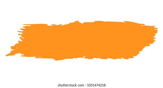 Orange Brushes Grunge Paint stripe. Distressed Vector Brush Stroke. Color Modern Textured banner. Dirty Artistic Design Elements. Creative Design Elements. Perfect For Logo, Banner, Icon. 