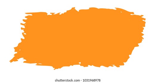 Orange Brushes Grunge Paint stripe. Distressed Vector Brush Stroke. Color Modern Textured banner. Dirty Artistic Design Elements. Creative Design Elements. Perfect For Logo, Banner, Icon. 