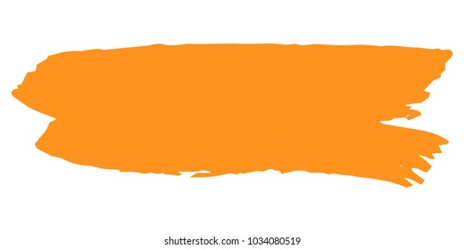 Orange Brushes Grunge Paint stripe. Distressed Vector Brush Stroke. Color Modern Textured banner. Dirty Artistic Design Elements. Creative Design Elements. Perfect For Logo, Banner, Icon. 