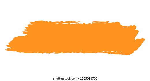Orange Brushes Grunge Paint stripe. Distressed Vector Brush Stroke. Color Modern Textured banner. Dirty Artistic Design Elements. Creative Design Elements. Perfect For Logo, Banner, Icon. 