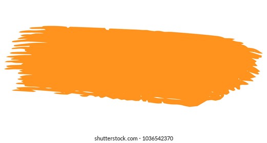 Orange Brushes Grunge Paint stripe. Distressed Vector Brush Stroke. Color Modern Textured banner. Dirty Artistic Design Elements. Creative Design Elements. Perfect For Logo, Banner, Icon. 